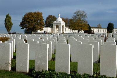 View of cemetery against sky