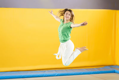 Full length of a woman jumping