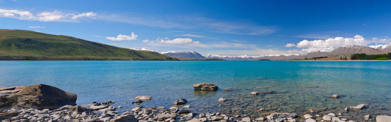 Panorama of lake tekapo in new zealand