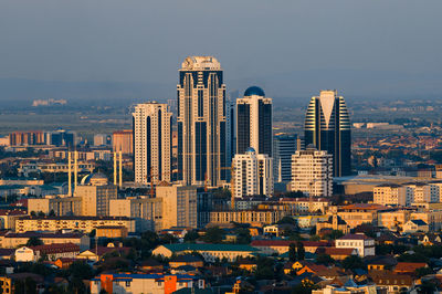 Aerial view of buildings in city