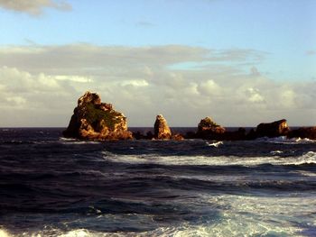 Rock formations in sea