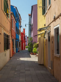 Narrow alley amidst buildings in city