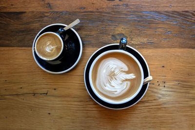 Directly above shot of coffee on table