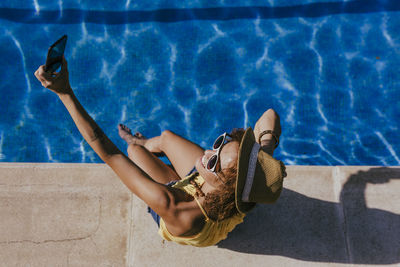 Young woman in swimming pool