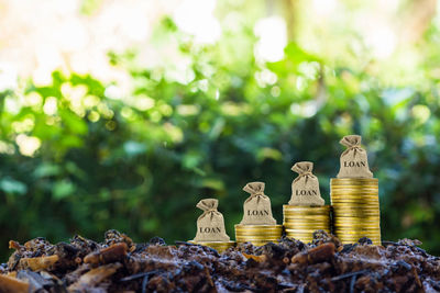 Close-up of chess pieces on table