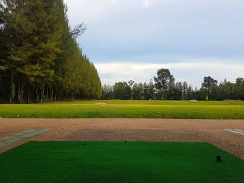 Scenic view of field against sky