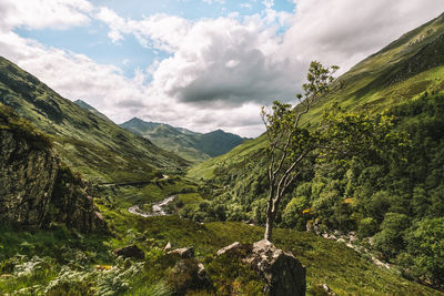 Scenic view of mountains against sky