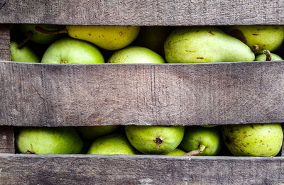 Directly above shot of fruits in crate