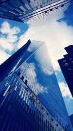 Low angle view of modern building against sky