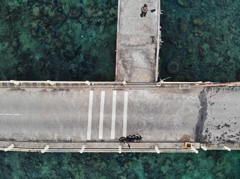 Concrete bridge over sea