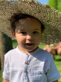 Portrait of cute boy smiling