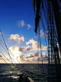 View of calm sea at sunset