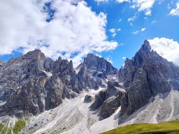 Scenic view of rocky mountains against sky