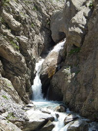 Scenic view of waterfall