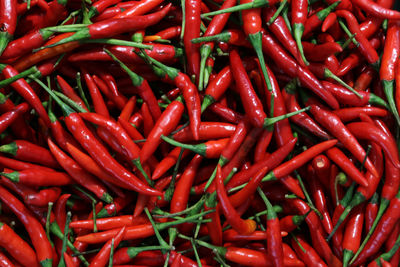 Full frame shot of red chili peppers