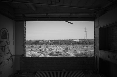 View of sky through window