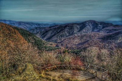 Scenic view of mountains against sky