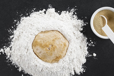 High angle view of bread on table