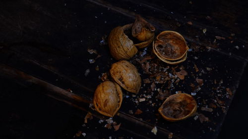 High angle view of bread on table