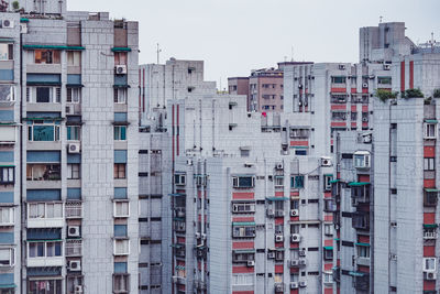 Low angle view of residential buildings against sky