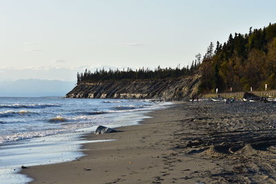 Scenic view of beach against sky