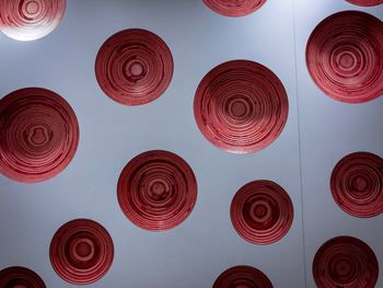 Low angle view of illuminated chandelier