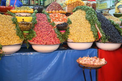 Close-up of food items at market stall