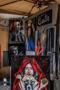 Portrait of female friends in temple