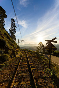 Railroad tracks against sky