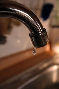 Close-up of water faucet