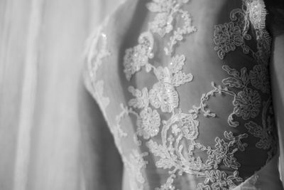 Close-up of white dress