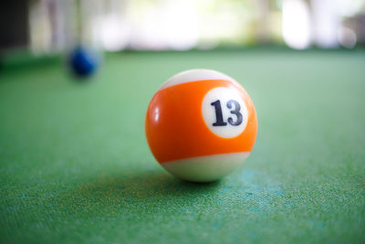 Close-up of ball on table