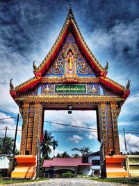 Low angle view of temple against sky