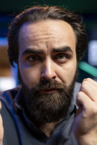 Close-up portrait of young man