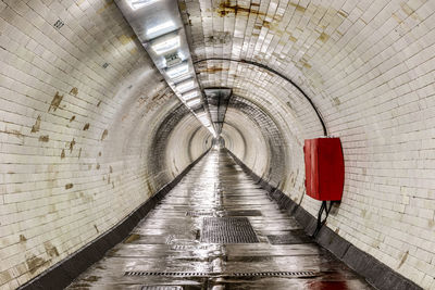 Interior of illuminated tunnel