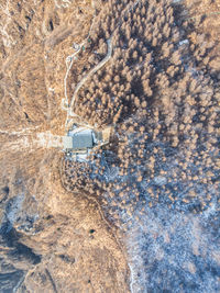High angle view of cars on rock