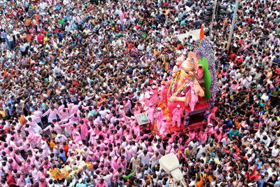 High angle view of group of people