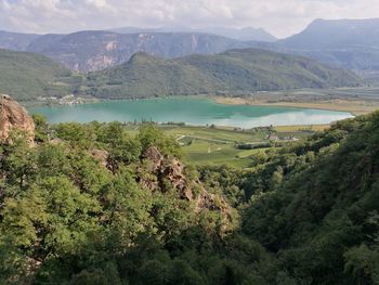 Scenic view of lake and mountains
