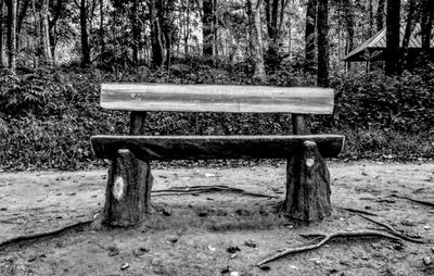 Empty bench in park