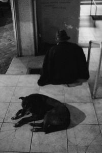 Shadow of woman on wall