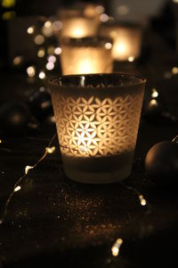 Close-up of illuminated candle