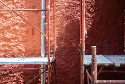 Full frame shot of ladder against wall