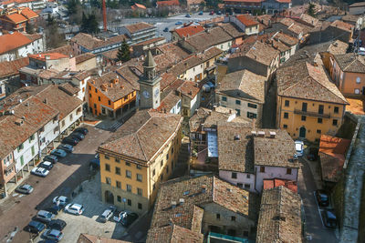 View of san marino city with piazza grande from above