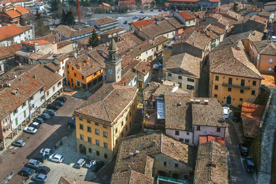 View of san marino city with piazza grande from above