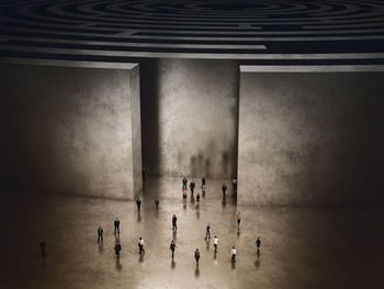 Group of people in the dark room