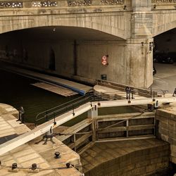 High angle view of bridge in city