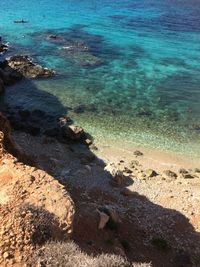 High angle view of beach