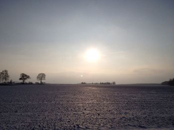 Sun shining over landscape