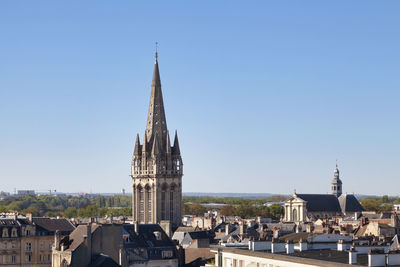 Aerial view of the church of saint-sauveur and the church of notre-dame-de-la-gloriette in caen.