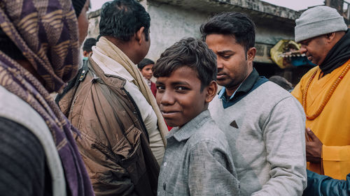 Portrait of people on street